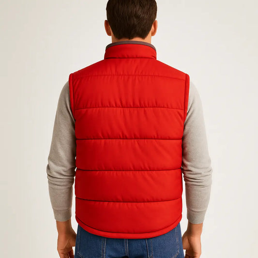 Marty McFly Red Puffer Vest Back Design
