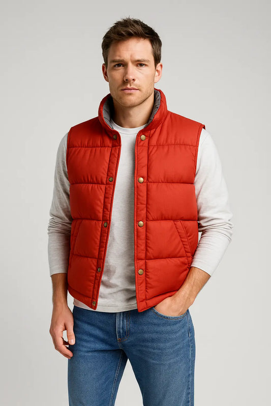 Marty McFly Back to the Future Red Puffer Vest Front