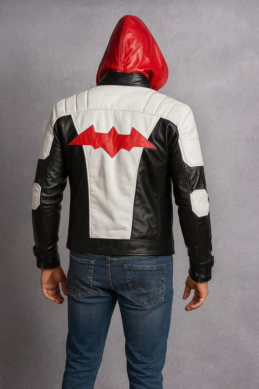 Arkham Knight Red Hood Jacket Back with Bat Symbol