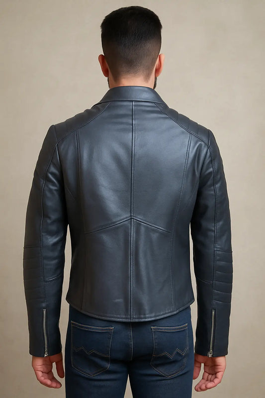 Batman Michael Keaton Black Leather Jacket Costume Back Side