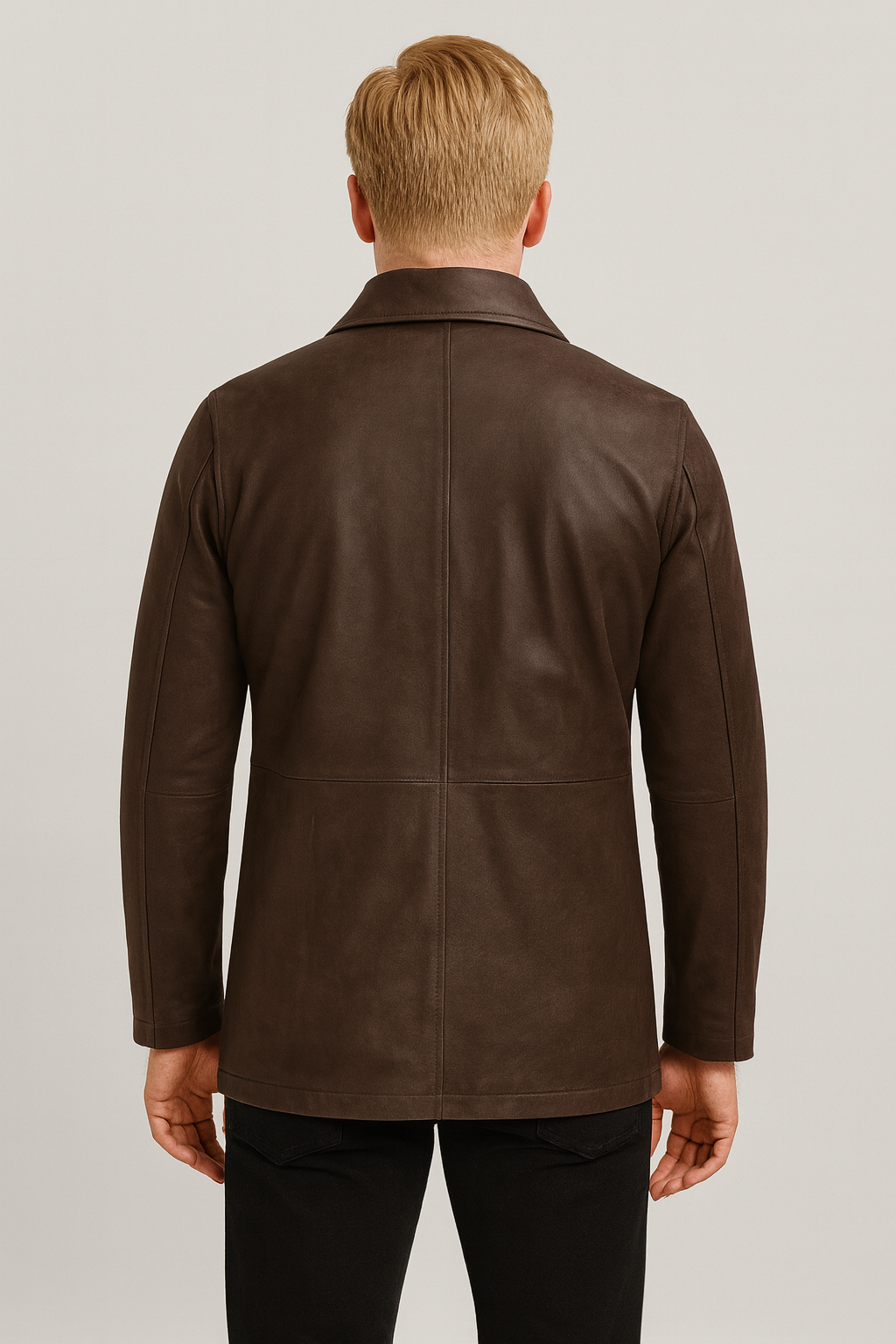 Back view of Dean Winchester Supernatural brown leather jacket for men