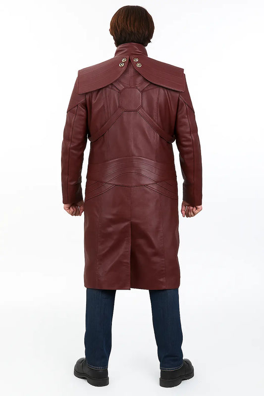 DMC Dante Red Leather Coat with Screen-Accurate Details – Back View