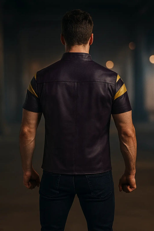 X-Men The Last Stand Black & Yellow Superhero Jacket Back View