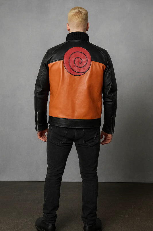 Naruto Shippuden Uzumaki Naruto Jacket Back with Spiral Symbol
