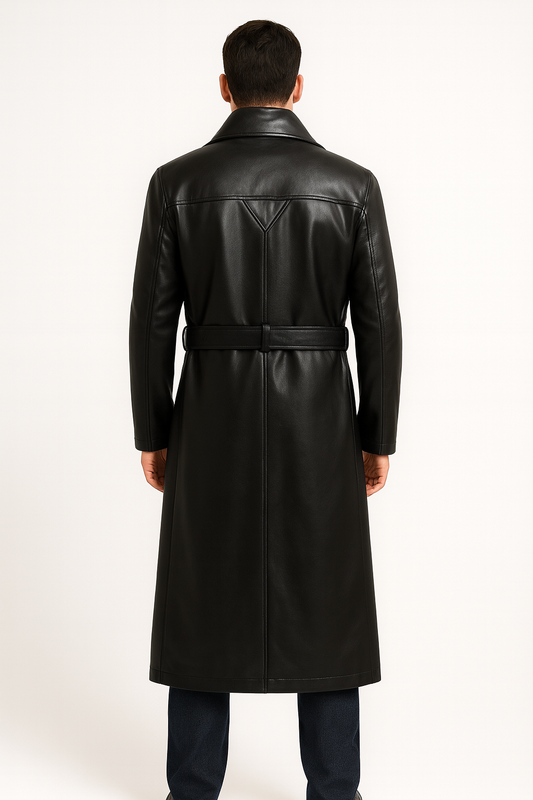 Wesley Snipes Blade Trench Leather Coat Costume | Black Genuine Leather