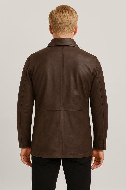 Back view of Dean Winchester Supernatural brown leather jacket for men