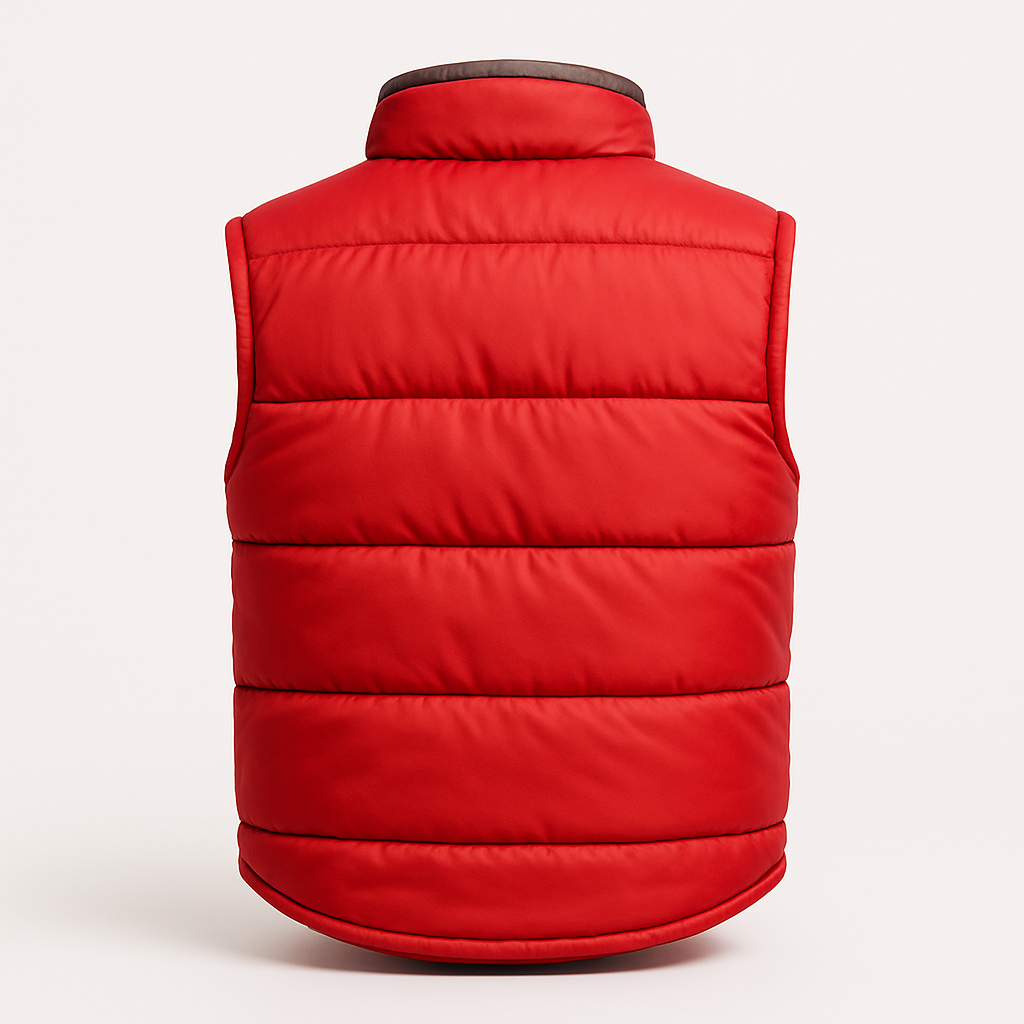 Back View of Marty McFly Red Puffer Vest