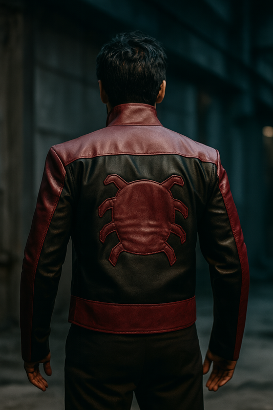 Spider Man Last Stand Peter Parker Leather Jacket Back Design with Spider Logo