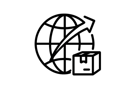 worldwide shipping icon ( black color)